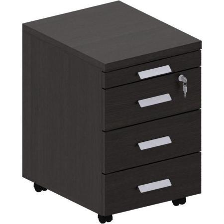 Тумба подкатная MS Бонд БНД-31 с центральным замком (венге, 520х430х630 мм, 3 ящика)